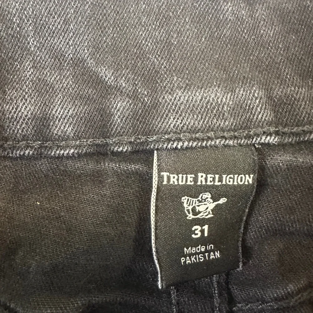 True Religion Geno Relaxed Slim Jeans Black Wash Denim 102158 Size 28x31 Mens